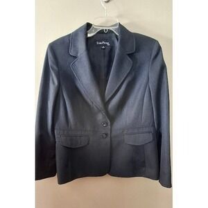 Evan-Picone Suit Womens Charcoal Grey Two Button Blazer Jacket Career Size 16
